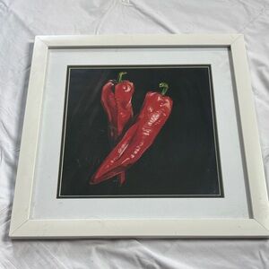 Red Pepper Art Print in White Frame